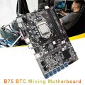 B75 12 GPU Mining Motherboard+CPU+Cooling Fan+Thermal Grease 12 USB3.0 to PCIE1X LGA1155 2XDDR3 Slot SATA3.0 for BTC/ETH. 