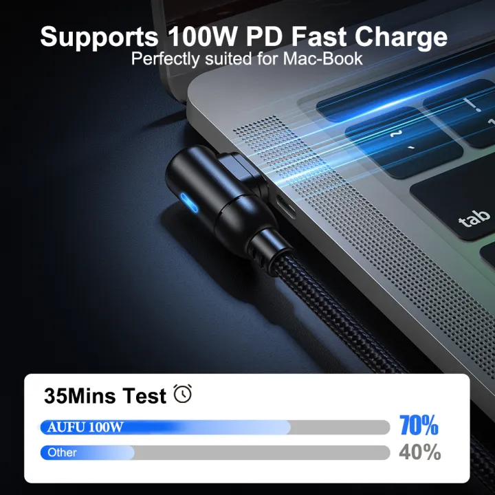 Computer%20Samsung%20ok%20Notebook%20Micro%20Type%20C%20Fast%20Charging%20SB%20C%20Cable%20Type%20C%20to%20U0W%20Magnetic%20AUFU%202PCS%2010%20PD%205A90%20Degree%20Magnet%20Cable%20for%20Macbo%20-%20Image%202