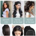 WELAI Synthetic Hair Invisible Bangs Pad High Straight Hair Up Comb False Hair Accessories Natural Hair Extension For Women Wig.