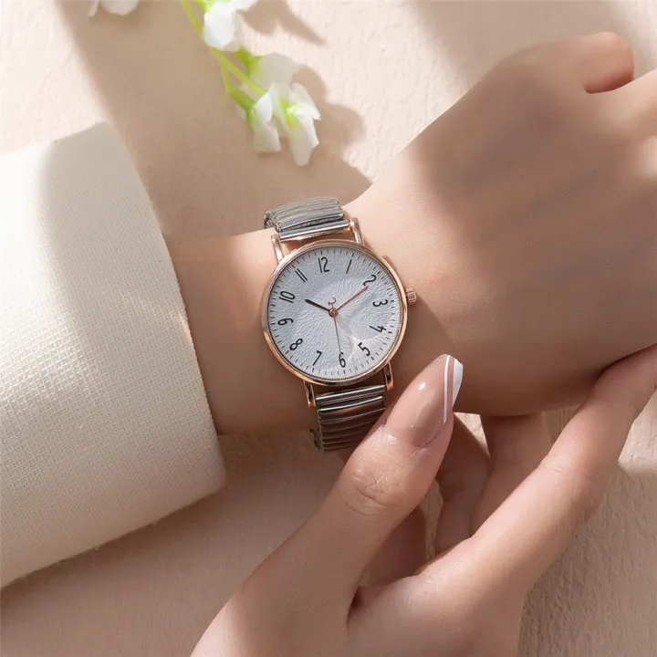 Women's%20Fashion%20Simple%20Digital%20Design%20Quartz%20Watch%20Casual%20Stainless%20Steel%20Stretch%20Buckleless%20Strap%20Ladies%20Clock%20Dress%20Watches%20-%20Image%202