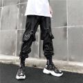 Men Casual Hop Cargo Pants Spring Trend Loose Hop Streamers Street Dance Pants Stretch Multi-Pocket Cargo Men Pants. 
