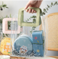 Transparent Handbag Waterproof PVC Shopping Bags Soft Jelly Tote Bag Plastic Gift Bags Home Clothing Drinks Storage Packaging 1Pcs. 