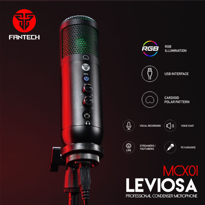 FANTECH MCX01 Leviosa RGB USB Condenser Gaming Microphone