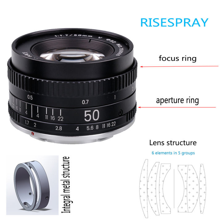 Metal%20RISESPRAY%2050MM%20F1.7%20Generation%20V%20Large%20Aperture%20Manual%20Focus%20Prime%20Full%20Frame%20Camera%20Lens%20For%20CANON%20EOS%20EF%20NIKON%20AI%20F%20-%20Image%203