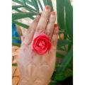 Exclusive Artificial Adjustable Flower Finger Ring For Woman. 