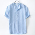 HUILISHI 5 COLOUR Chinese collar men's short-sleeved cotton shirt polo shirt. 