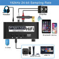192KHz DAC Digital to Analog Audio Converter BT Optical Coaxial Fiber SPDIF to RCA 3.5mm Jack Audio Amplifier with Bass Volume. 