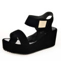 High-heeled sandals female student summer 2023 new Korean version casual wedge sandals women's summer. 