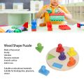 Geometric Shape Board, Wood Shape Sorting Puzzle Skill Development Multi Shape Interactive for Toddlers for Preschool. 