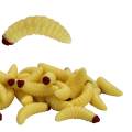 50 Pieces 1inch Maggot Baits Bread Worm Fishing Lure Plastic Fresh Water Fishing Bait. 