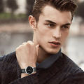 Men's Large Dial Original Quartz Watches Minimalism Stainless Steel Formal Automatic Watch Business Accessory. 