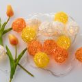 Rattan Ball Garland LED String Patio Lights Christmas Night Lamp Chain Fairy Garden Holiday Wedding New Year Outdoor Decoration--Yellow White--6M40LED USB. 