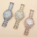 Diamond-encrusted Ladies Quartz Watches Steel Bracelet Personality Fashion Wristwatch Women's Jewelry Watch.