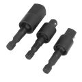 3Pcs Power Drill Socket Set Hex Shank Impact Driver Adapter 360 Degree Rotatable.
