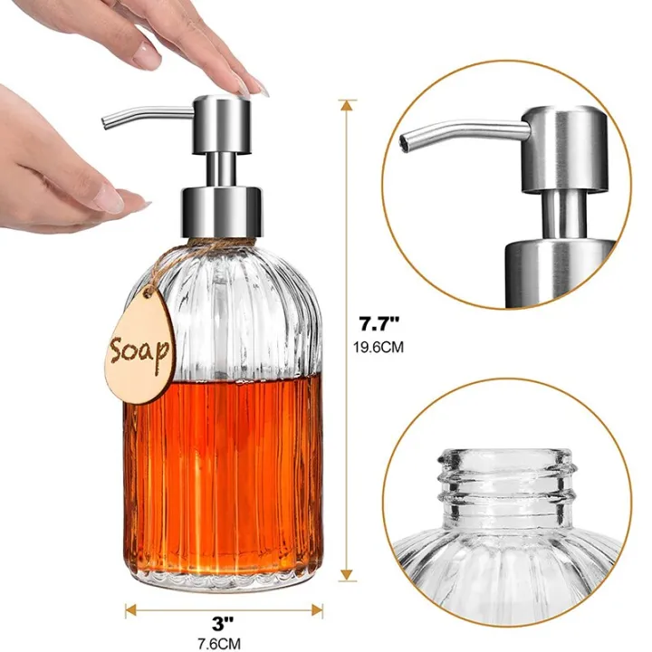 Glass%20Soap%20Dispenser%20with%20Rust%20Proof%20Stainless%20Steel%20Pump%20400ml%20Refillable%20Hand%20Liquid%20Soap%20Dispenser%20for%20Bathroom%20Kitchen%20-%20Image%208