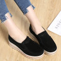 British style women's wedge heels small size single shoes women's high heels mom grinding noisy leather soft sole autumn platform rocker shoes 42. 