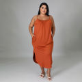 Lavish indulgent - ladies Plus Size Women's Clothing Summer Dress Fashion Casual Solid color Dresses - Easy To maintain - Durablity Assurance. 