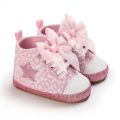 Pink Baby Shoes Princess Fashion Sneakers Infant Toddler Soft sole Anti Slip First Walkers 0-1 year old baby Christening Shoes.