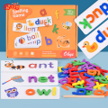 CVC Letter Spelling Block Flash Cards Game English Words Early Learning Educational Puzzle Game for Kids Montessori Wood Toy Vnce Lncei. 