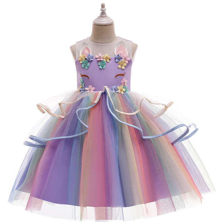 2024%20New%20Girl's%20Princess%20Unicorn%20Puff%20Children's%20Dress%20-%20Image%203