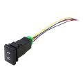 4-Pole 12V Push Button Switch with LED Background Indicator Lights for Fog Lights DRL LED Light Bar(33x22mm). 