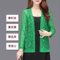 Summer New Lace Cardigan Short One-Suit Skirt Small Shawl Sun Protection Clothing Women's Air Conditioning Shirt Mom Wear Spring Thin Coat.