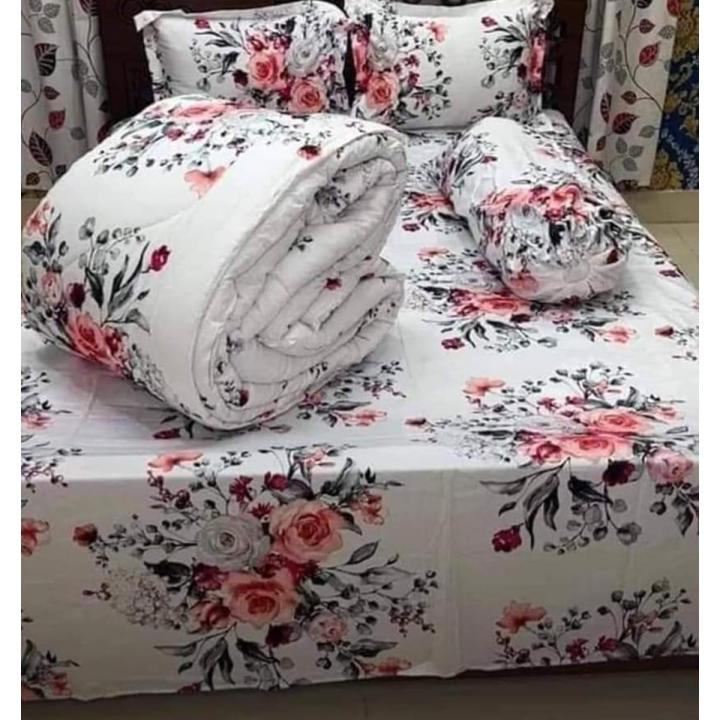 Comforter+ Bed Sheet + Pillows Cover+ Kol Cover ( 5 Pcs Set )