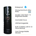 HIGH POWERED MULTI PURPOSE Zoomable Strong Light T40 LED Flashlight USB Rechargeable Ultra-Bright Torch High Power Lantern Built-in 3*18650 Lithium Batteries FLASHLIGHT. 