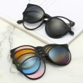 6 In 1 Polarized Sunglasses Men Women Magnetic Clip On Glasses TR90 Optical Prescription Eyeglass Frames Magnet Clips 2231. 