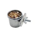 Birds Hanging Cage Bowl Stainless Steel Pet Birds Dish Cup Anti-turnover Feeding Food Drinking Feeder for Parakeet Lovebird. 
