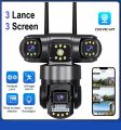 V380 PRO 3 Lens WIFI IP Camera Outdoor Waterproof 6MP Auto Tracking Color Night Vision Two Way Audio Three Lens PTZ CCTV Camera. 