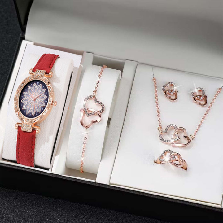 Elevate%20Your%20Style%20with%20This%20Women's%20Heart%20Diamond%20Jewelry%20and%20Designer%20Watch%20Set%20for%20Girls%20Luxury%20Stylish%20Watch%20-%20Image%205