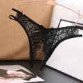Lace Open Crotch Women'S T-Back Panties Sexy Lingerie Hollow Out G-String Seamless Low Waist Ultra Thin Thongs Underwear trussiki.