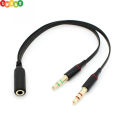 3.5mm AUX Audio Mic Splitter Cable Earphone Headphone Adapter Female to 2 Male for Dual Audio and Microphone Use. 