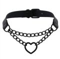 Vintage Heart Necklace Choker With Chain Goth Collar For Girls Grunge Punk Cute Kawaii Egirl Chocker Harajuku Accessories. 