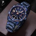 Naviforce NF9117 - Royal Blue Stainless Steel Analog Watch for Men - Royal Blue. 