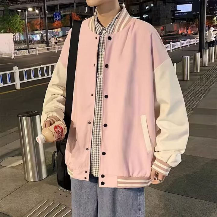 Baseball%20Uniform%20Men's%20Spring%20and%20Autumn%20American%20High%20Street%20Fashion%20Brand%20Design%20Sense%20Loose%20Jacket%20ins%20Trendy%20Hong%20Kong%20Style%20Casual%20Jacket%20-%20Image%204
