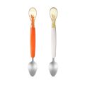 Beeshum Besham Double-ended Scraping Spoon Baby Learning Food Training Spoon Baby Feeding Spoon Baby Independent Feeding Spoon.