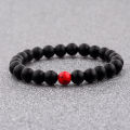 2Pcs Couples Long Distance Bracelet Natural Natural Stone Red Black Yin Yang Beaded Bracelets for Men Women Best Friend. 