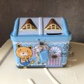 Metal House Shaped Coin Box for Kids, Money Boxes Metal House Shape Bank Coin Safe Storage Box with Lock.