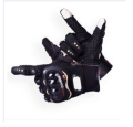 Pro bike full hand gloves with Screen tuch finger Pro-Bike Leather Motorcycle Full Gloves-Black.