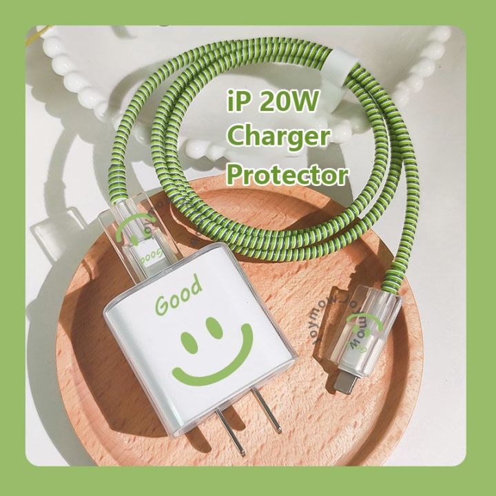 Transparent TPU Charger Protector/Charger Protective Cover/Charging Cable Protector Compatiable for iP 18W 20W Fast Charger