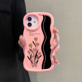 Jizetin for Samsung A25 5G Back Cover Brown Tulip Macaron Bright Color Wavy Shape Soft Mobile Phone Cases.