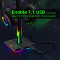 Rgb Lights Headphone Stand 2 Usb Ports 10 Lighting Modes Headphone Holder For All Headsets Gamers Gaming Pc Accessories.
