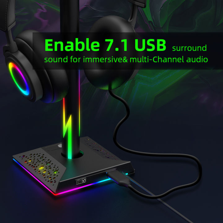 Rgb%20Lights%20Headphone%20Stand%202%20Usb%20Ports%2010%20Lighting%20Modes%20Headphone%20Holder%20For%20All%20Headsets%20Gamers%20Gaming%20Pc%20Accessories%20-%20Image%202