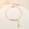 Jin Hongyu wheat ear bracelet women's 925 sterling silver forest leaf bracelet small fresh and versatile rose gold hand jewelry wholesale. 