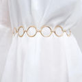 Fashion Womens Full Circle Metal Wide Chain Belt Waist Dress Adjusted Waistband MJD. 