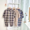 【original】 Fashion Plaid Baby Boy Bodysuit Long Sleeves Newborn Baby Clothing Cotton Infant Bodysuit for Boys 59cm（0-6m）. 