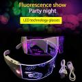 Colorful glasses rechargeable music festival futuristic technology glasses cyberpunk party glasses. 