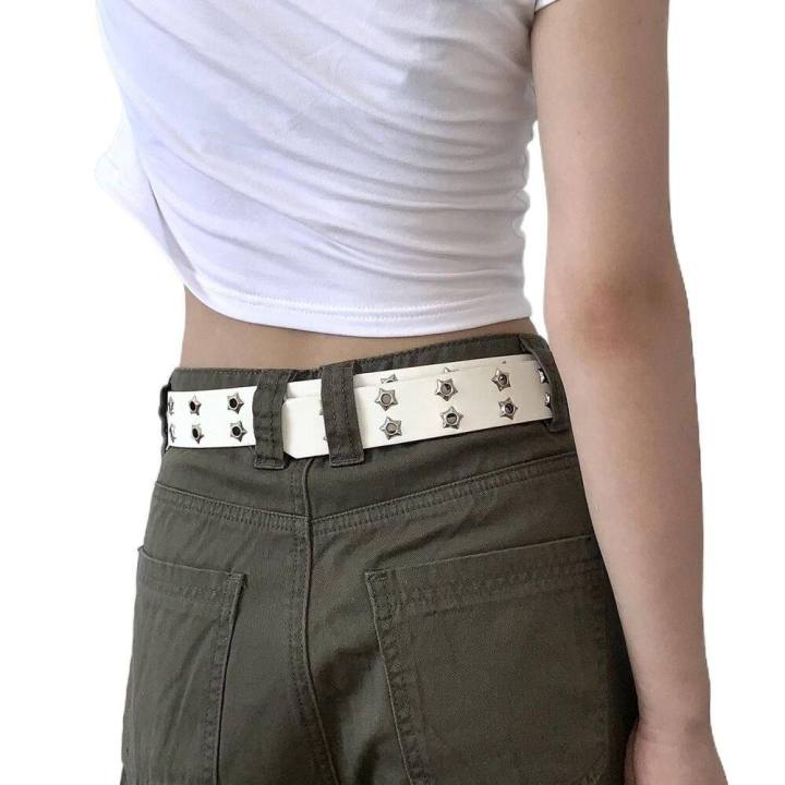 belt%20for%20women%20new%20%20sale%20y2k%20belt%20belt%20for%20women%20for%20pants%20Adjustable%20Trendy%20Wide%20Side%20For%20Man%20Star%20Hole%20Dresses%20Belt%20Accessories%20Waist%20Strap%20Double%20Grommet%20Hole%20Korean%20Waist%20Belts%20Women%20Waistband%20-%20Image%206